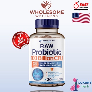 Raw Probiotics 100 Billion CFU Organic With Prebiotics, 30 capsules exp07/2024