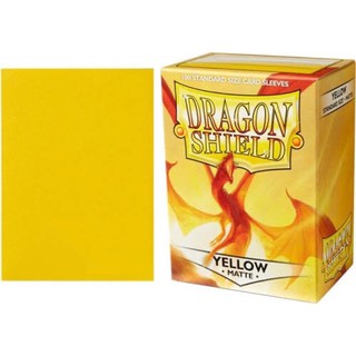 ซองใส่การ์ด Dragon Sheild Yellow Matte Card Sleeves แบบพรีเมี่ยม Premium หลังด้าน 63 x 88 mm 100/box Buddy Fight MTG TCG