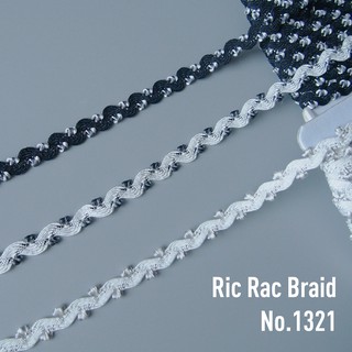 MOMOTARA No. 1321 เทปถัก Braid เทปถัก Braid ซิกแซก Ric Rac Braid ขนาด 1 CM ยาว 18 หลา