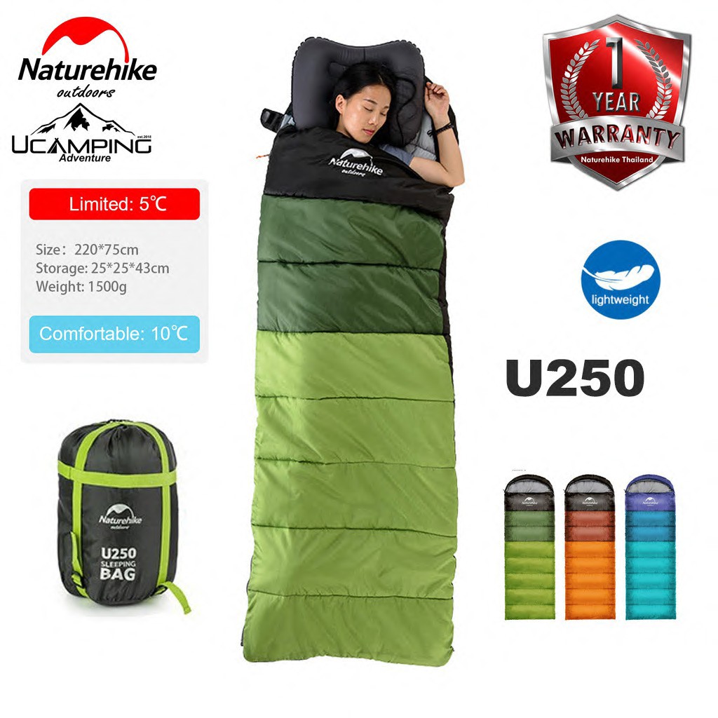 ถุงนอน Naturehike U250 และ U250S  U Serie Limit 5 องศา (รับประกันของแท้ศูนย์ไทย)