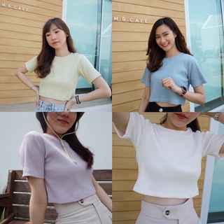 Bubble Crop: เสื้อครอป (Pearl white)