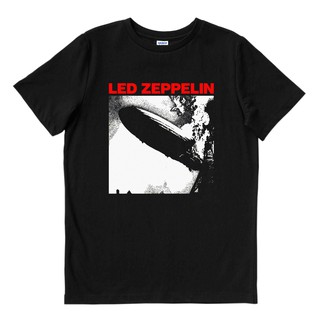 เสื้อยืดผ้าฝ้ายพิมพ์ลายแฟชั่น Zeppelin Led - 1 สีดํา | เสื้อยืด พิมพ์ลายวงดนตรี | เพลงเมอร์ช | Unisex | วงดนตรี MERCH |