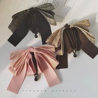 กิ๊บกล้วยติดผมริบบิ้น Tweed Ribbon Banana Pin ทรงริบบิ้นซ้อนผ้าทวีตน่ารักพร้อมส่งในไทย/ กิ๊บติดผม กิ๊บกล้วย กิ๊บเกาหลี