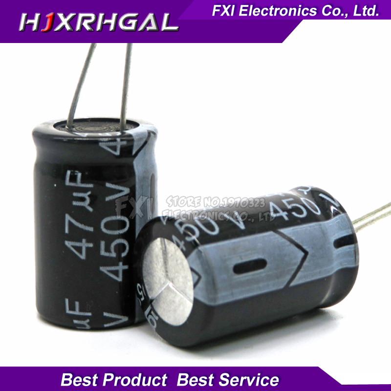 10PCS  450V47UF 16*25mm 47UF 450V 16*25 Electrolytic capacitor New original