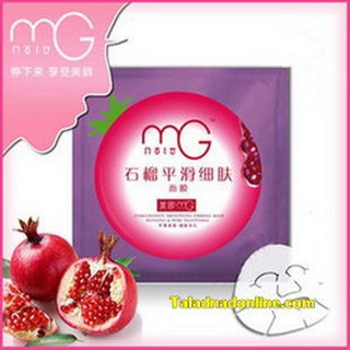 Pomegranate Smoothing Firming Mask Refining &amp; Pore Tighแผ่นมาร์กหน้าสูตรทับทิม ให้ผิวหน้าขาวใส อมชมพู หน้าเด้ง