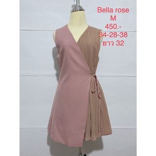 เดรสสั้น สีทูโทน ผูกเอว BELLA ROSE SIZE M