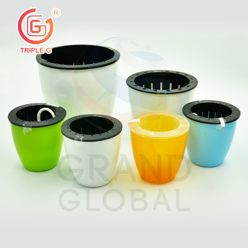 Triple-G กระถางต้นไม้ 2 ชั้น กระถางพลาสติก เกรด A กระถาง ขาว แบบทึบ เก็บน้ำได้ ระบบ รดน้ำ อัตโนมัติ ไม่ต้องรดน้ำ
