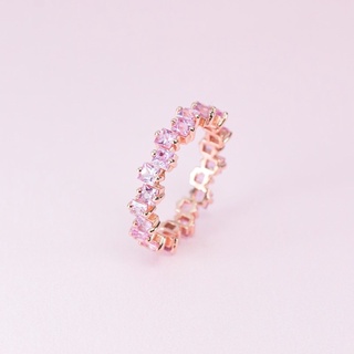 แหวนพลอยพิงก์แซฟไฟร์ แหวนตัวเรือนเงิน pink Sapphire แท้ 100%