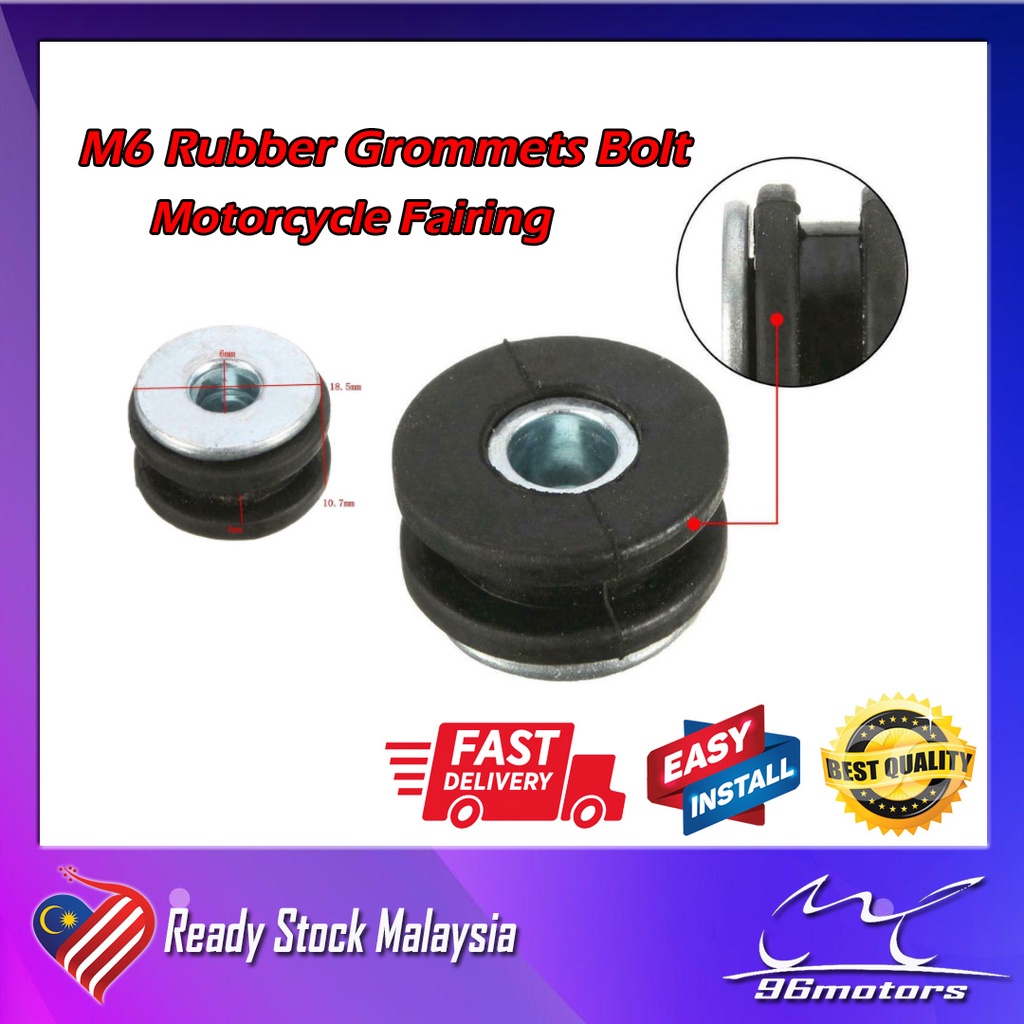รถจักรยานยนต์ M6 ยาง Grommets Bolt ความดันบรรเทาเบาะชุดเปลี่ยน kawasaki Bmw Honda Yamaha Suzuki 96mo