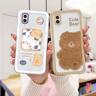 เคสใส For VIVO Y20 Y15S Y91C Y21 2021 Y21A Y21T Y12S Y12 Y30 Y21S Y20S Y12i V21 V23E Y75 T1 Y55 Y75 Y16  Y91 Y30i Y93 Y95 Y15 Y17 Y50 Y53S Y51 2020 Y51A Y33T Y10 Y33S Y1S Y11 Y31  ลายหมีน่ารัก คุณภาพสูง เคสมือถือ