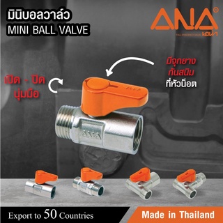 ANA มินิบอลวาล์วทองเหลือง ผม. 1/2" รุ่น MV110