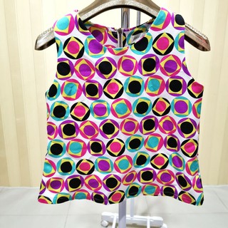1 แถม 1เสื้อแฟชั่นแขนกุด สีสันสดใส ซิปหลัง S M แถมเสื้อสีขาว
