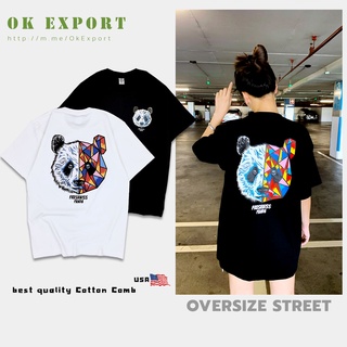 เสื้อยืดแพนด้า เสื้อยืดลายยอดฮิต Panda - OverSize เนื้อคอตตอน พร้อมส่ง⚡️ใส่คู่ใส่เดียวก็เท่