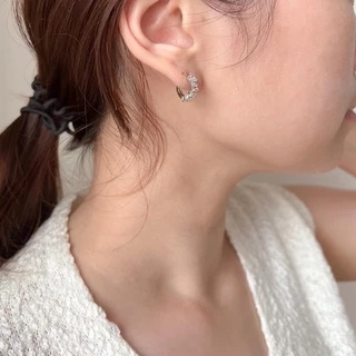 A.piece ต่างหูห่วง [silver 925 post] Bijou one-touch