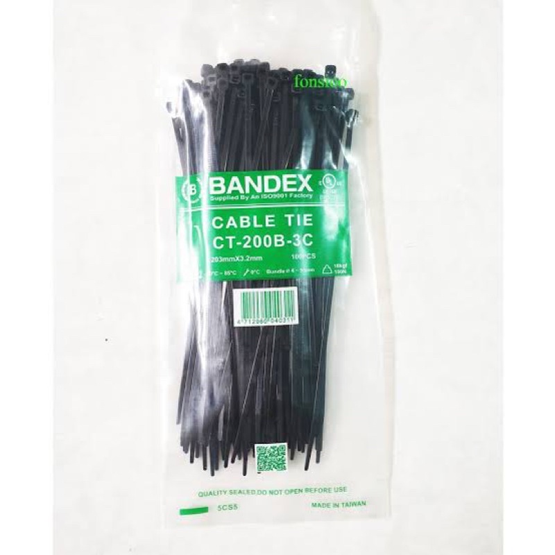 เคเบิ้ลไทร์ 8” สีดำ #CT200-4B BANDEX
