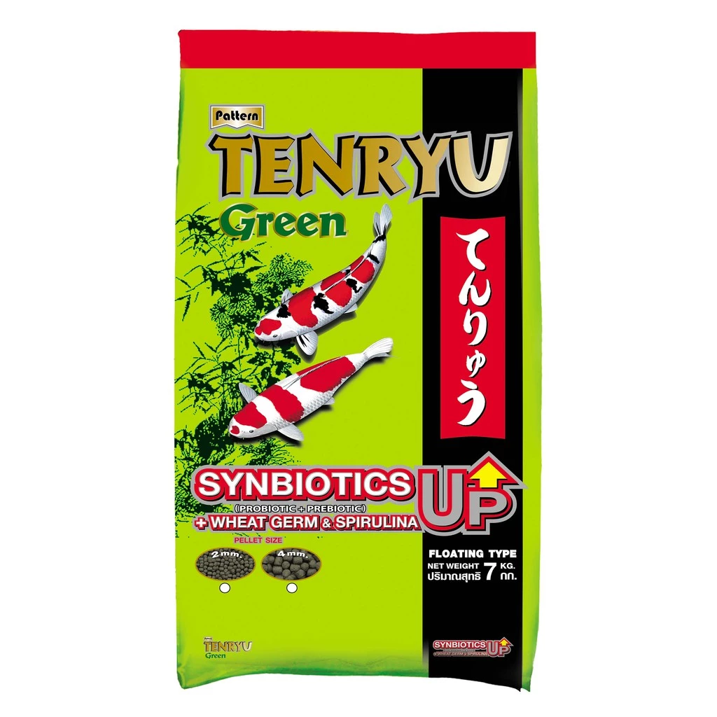 Tenryu Green เทนริว กรีน อาหารปลาคาร์ฟ ชนิดลอยน้ำ เม็ด L ลอยน้ำ (4มม.) ขนาด 7 ก.ก. จำนวน 1 ถุง