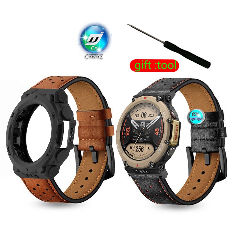 สาย amazfit t rex 2 t-rex 2 สายสายหนัง amazfit trex 2 สำหรับนาฬิกาอัฉริยะ  เคส amazfit trex 2 t-rex 