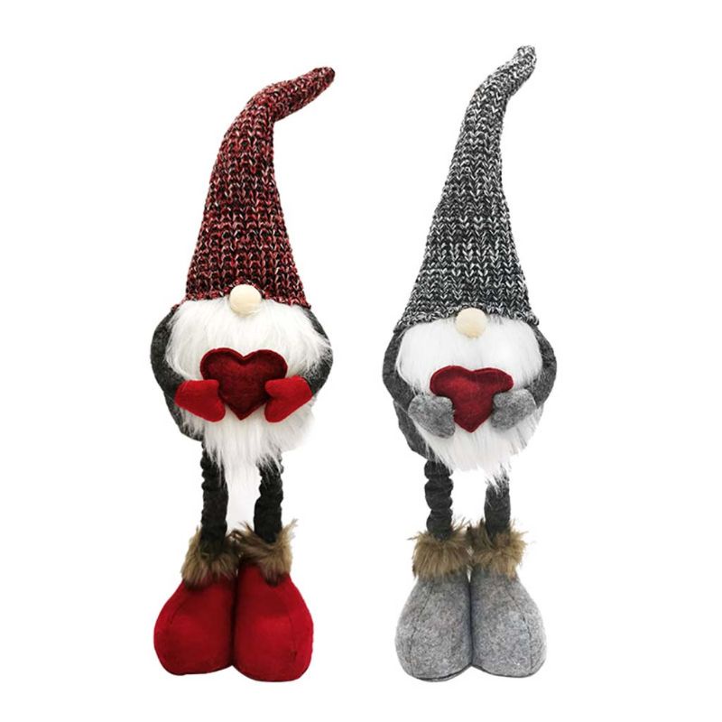 PCF* Gnome ตุ๊กตาวันหยุด Gnome Handmade Christmas Elf เครื่องประดับตกแต่ง 2 สี