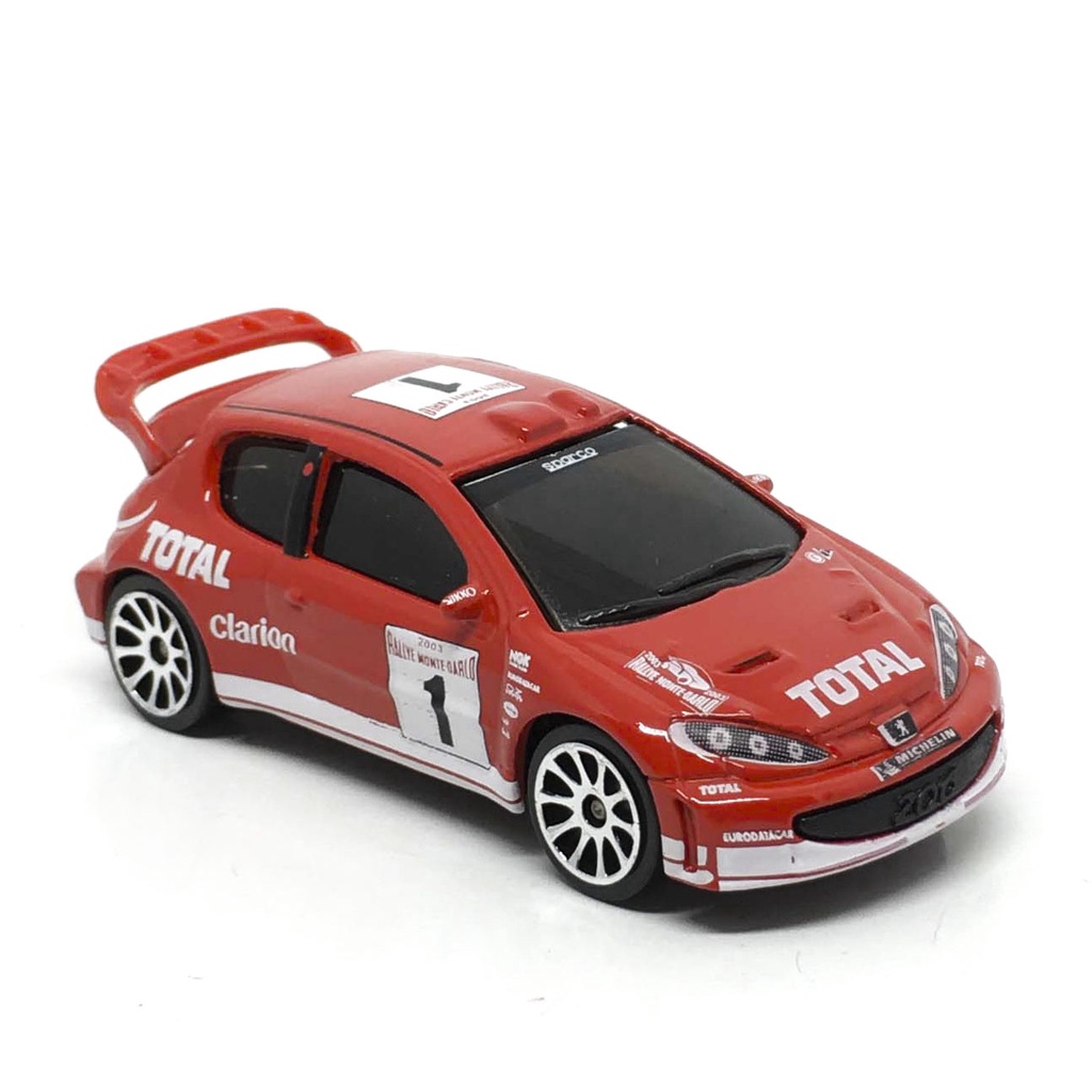 Majorette Peugeot 206 WRC - no.1 - Red Color /Wheels 10SW /scale 1/57 (3 inches) no Package