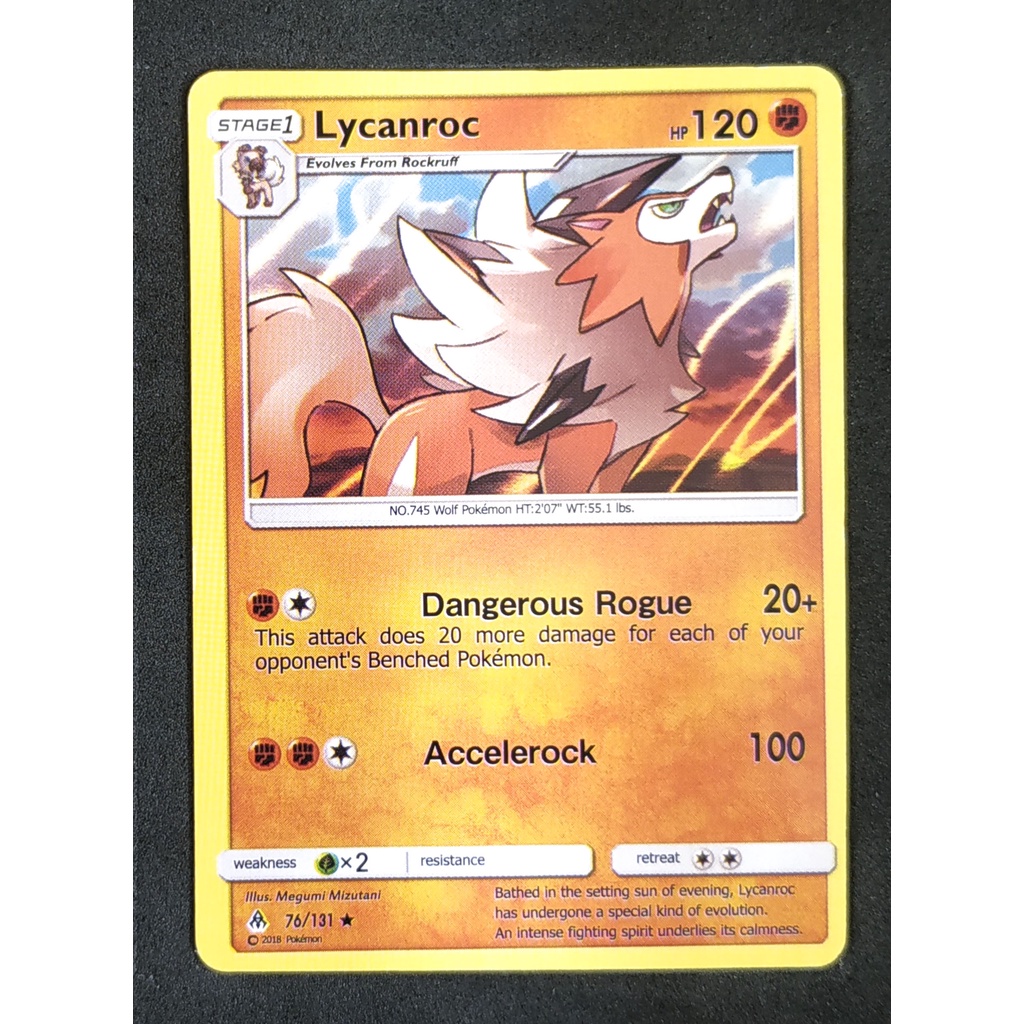 Lycanroc Stage 1 76/131 รูเกากาน Pokemon Card (Normal) ภาษาอังกฤษ