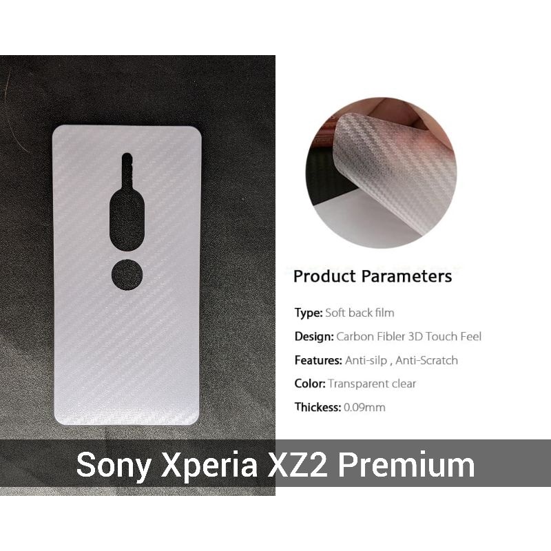 Anti-Scratch Back Sony Xperia XZ2 Premium Film 3D Skin คาร์บอนไฟเบอร์ H8116 SOV38 SO-04K garskin