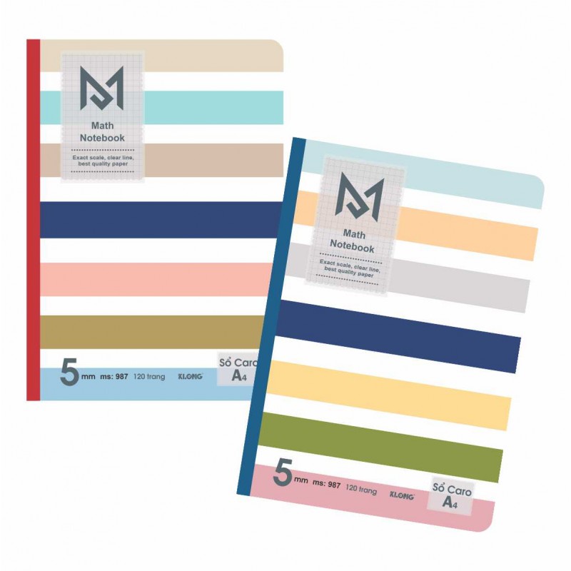 หนังสือเย็บผ้า Caro A4 Math Notebook 120- 200 หน้า Klong MS 987/988