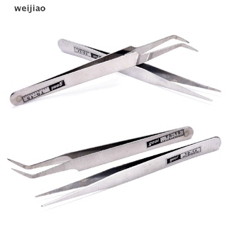 wei 2 X Stainless Steel Eyelash Gems Pick Tools Cosmetic Tweezers Nail Art Supplies ie