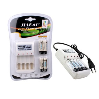 เครื่องชาร์จถ่าน JIABAO JB-212 AA/AAA NICD NIMH Battery Charger พร้อมถ่านชาร์จ AA 4 ก้อน