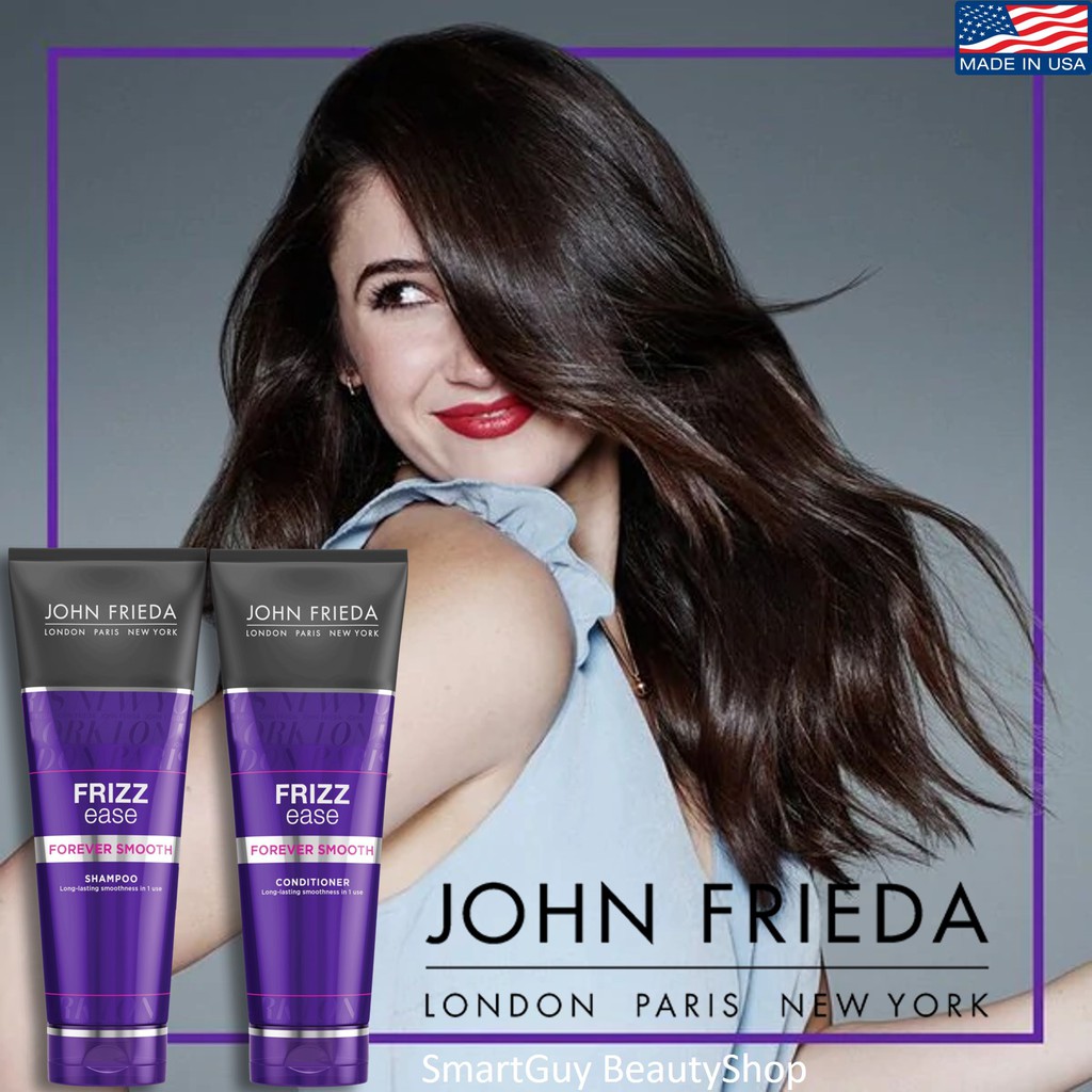 JOHN FRIEDA FRIZZ EASE Forever Smooth Shampoo+Conditioner 250ml x 2 ชุดคู่ผลิตภัณฑ์แชมพูและครีมนวดผม