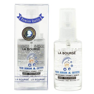 La Bourse Hair Serum &amp; Crystal ลาบูสส์ แฮร์ เซรั่ม &amp; คริสตัล 60ml. (แพ็คคู่ ) เหมาะสำหรับผมเสีย ผมแห้ง ผมแตกปลาย ดัด ยืด โกรก หรือจากการยืดถาวร (แพ็คคู่)