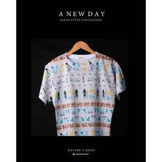 A NEW DAY 130  เสื้อลายสักสไตล์ญี่ปุ่น สกรีนเต็มตัว ลายอักษร อียิป ใส่ได้ทั้ง หญิง และ ชาย