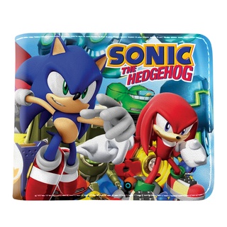 กระเป๋าสตางค์ลําลอง หนัง Pu ลายการ์ตูน Knuckles the Echidna Sonic Game เหมาะกับของขวัญ สําหรับเด็กผู้ชาย และผู้หญิง