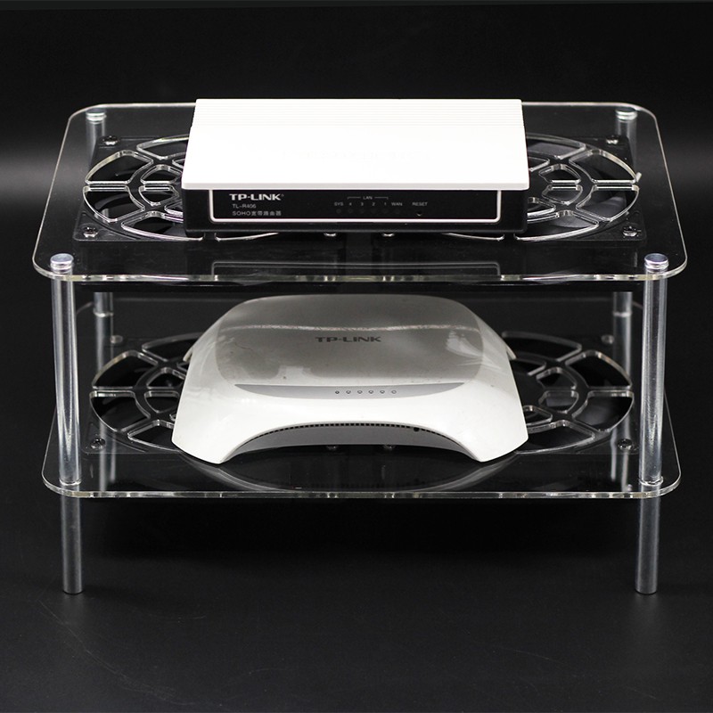 Acrylic board router cooling rack with 12cm USB fan NET/light cat / set top box P6AR Shopee