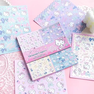 กระดาษแฮนด์เมด ทรงสี่เหลี่ยม ลายการ์ตูนเมโลดี้ ซานริโอ้ สีสันสดใส สําหรับเด็กอนุบาล