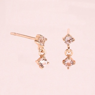 Grace Fine Jewelry ต่างหูปักก้านทองแท้ 9K พลอยไพลินชาร์ม