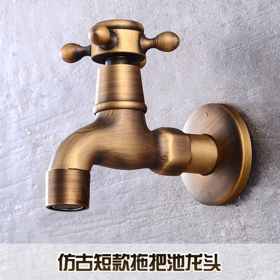 ก๊อกน้ำเครื่องซักผ้าย้อนยุคสไตล์ยุโรป ก๊อกน้ำทองแดงแบบเปิดอย่างรวดเร็วทั้งหมด  faucet คุณภาพดี - รูปที่ 3