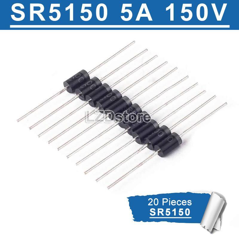 20pcs SR5150 วงจรเรียงกระแสไดโอด Sr5150 Sb5150 Mbr5150 5 A 150 V Schottky 20 ชิ้น
