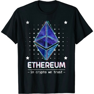 tshirtเสื้อยืดคอกลมฤดูร้อนเสื้อยืดพิมพ์ลายกราฟฟิก Ethereum Crypto Galaxy Cryptocurrency คุณภาพสูงสําหรับผู้หญิงSto4XL