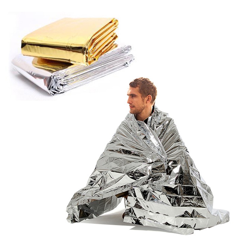 Outdoor disposable portable first aid blanket Camping sun protection emergency thermal blanket