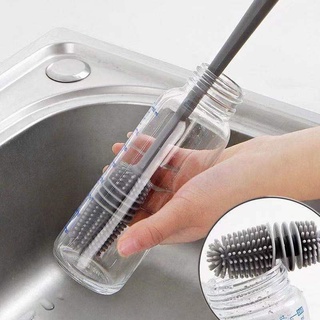 LONG HANDLE SILICONE BOTTLE BRUSH FEEDING BOTTLE CLEANING BRUSH GLASS JAR BRUSH