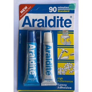 กาวอาราไดท์ กาวอีพอกซ์ซี่แบบผสม (สีใส) Araldite ฟ้า-ขาว แห้งช้า 90 นาที