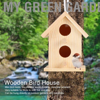 My Green Garden 3Pcs Innovative Outdoor Wooden Bird House Nesting Cage Ornament for Decoration