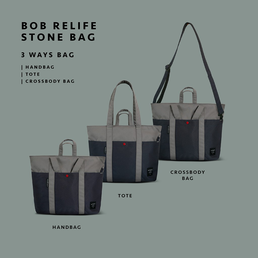Bob relife stone กระเป๋าสะพายไหล่ รุ่นบ็อบสโตน สีเทา / กระเป๋าใส่โน็ตบุ๊ค laptop bag / กระเป๋าคอมพิวเตอร์