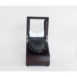 Watch Winder กล่องหมุนนาฬิกา ออโตเมติก แบบอโตเมติก 1 เรือน สีน้ำตาลลายไม้/สีดำ