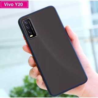 [ส่งจากไทย] Case Vivo Y20 เคสโทรศัพท์ วีโว่ เคสกันกระแทก ปุ่มสีผิวด้าน เคส