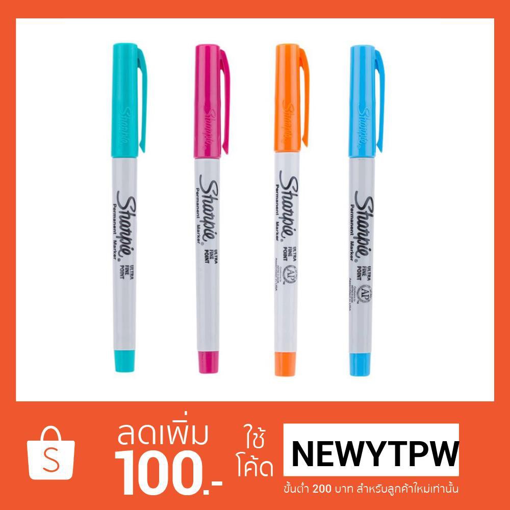 Sharpie ปากกาเขียนรูปโพลารอยด์ ปากกา Permanent Marker Ultra Fine Point เซ็ตปากกา 4 แท่ง 4 สี