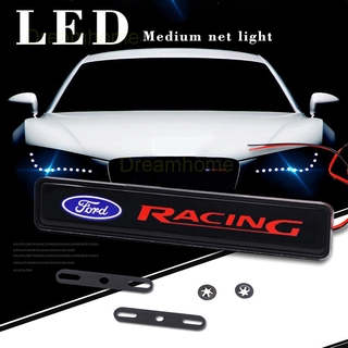 ด้วยไฟ LED รถกระจังหน้าสัญลักษณ์ป้ายสติ๊กเกอร์ With LED light Car Front Grille Emblem Badge Stickers For FORD Mustang Territory RANGER EVEREST FOCUS FIESTA Ecpsport