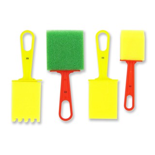 NANDEE Sponge Brush Set (ชุดแปรงฟองน้ำแบบด้ามพลาสติก NANDEE แพ็ค 4 ชิ้น ) 913