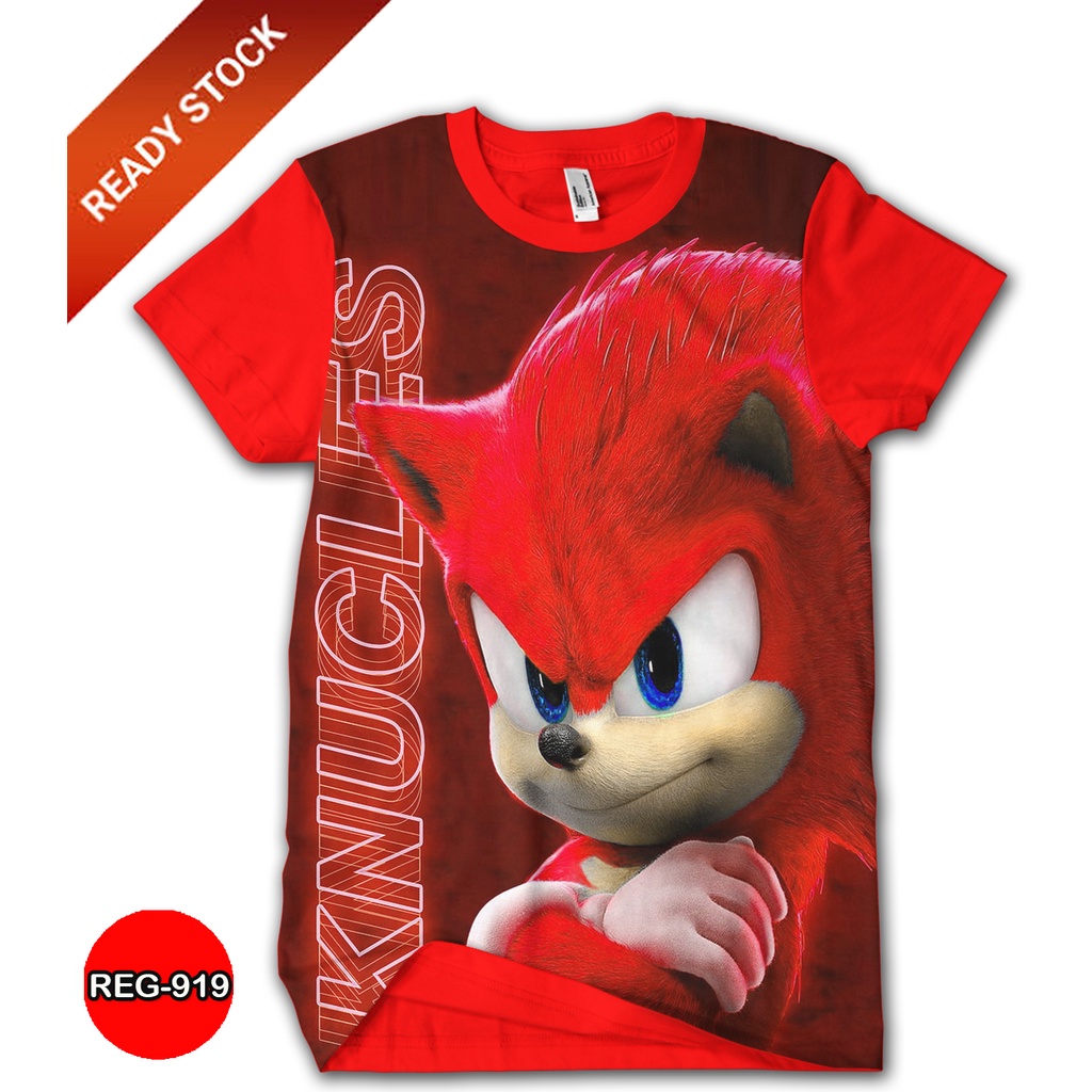 เสื้อยืด Sonic Knuckles สําหรับเด็กและผู้ใหญ่แฟชั่นอินเทรนด์