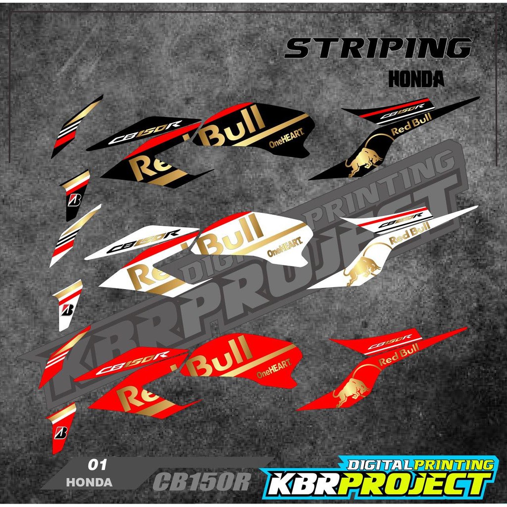 Striping cb150r สติ๊กเกอร์ Variation List Motor cb150 r redbull KBR 1 สติ๊กเกอร์มอเตอร์สติ๊กเกอร์